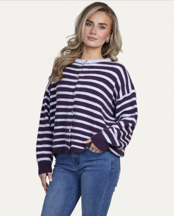 Striped Baby Alpaca Cardigan - Terminal 1 Clothing