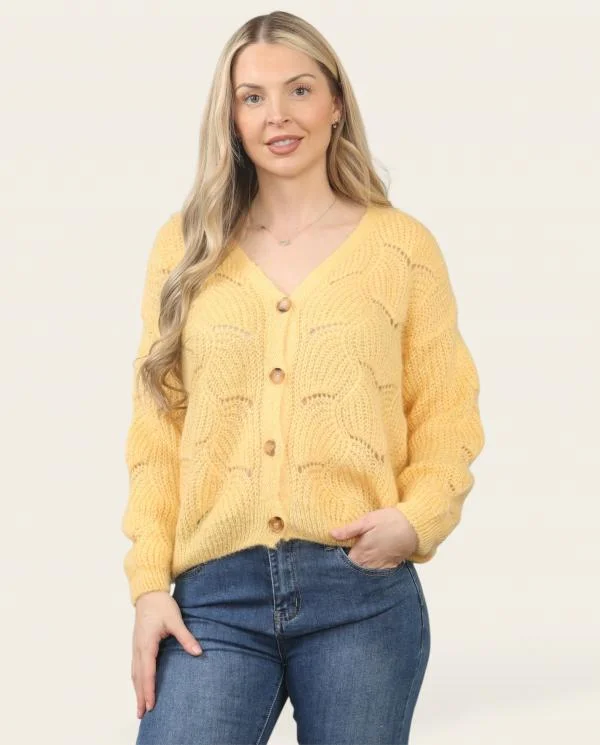 Crotchet Knit Maxi Cardigan (Natural Fibres) - Alternate View